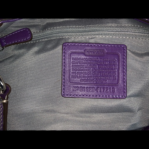 *SOLD*. Purple Coach Purse - Picture 3 of 9